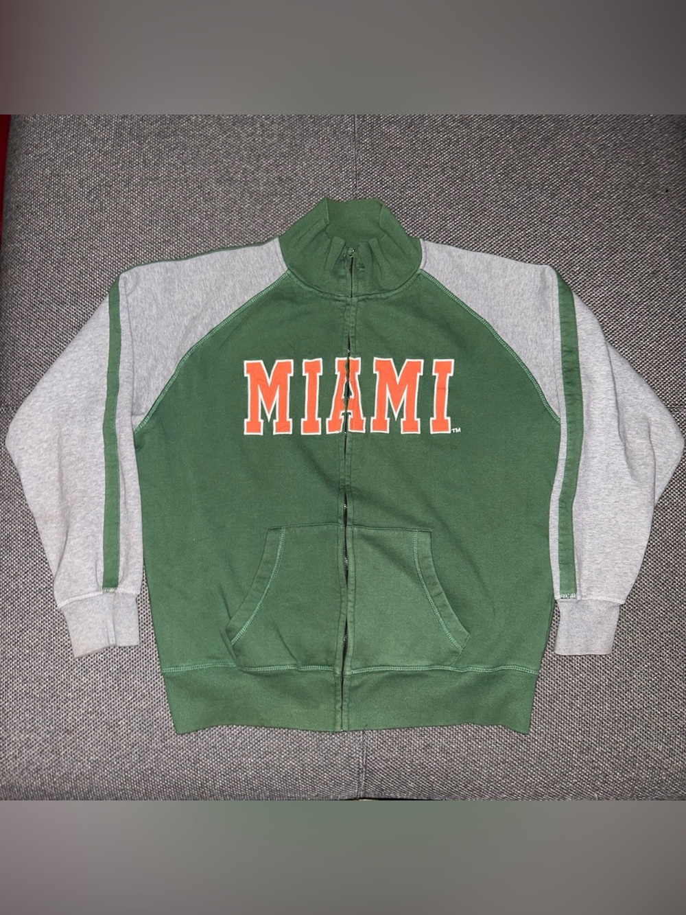 Y2K University of Miami Hurricanes Embroidered Full Zip Jacket